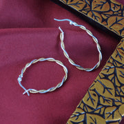 Mia'h Double Hoops Two Tone 925 Sterling Silver Hoop Earrings